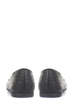 Jones Bootmaker Black Mariah Ladies Woven Leather Loafers -Boutique Fashion Shoe Store M22670s3