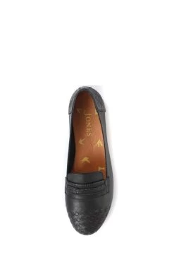 Jones Bootmaker Black Mariah Ladies Woven Leather Loafers -Boutique Fashion Shoe Store M22670s4