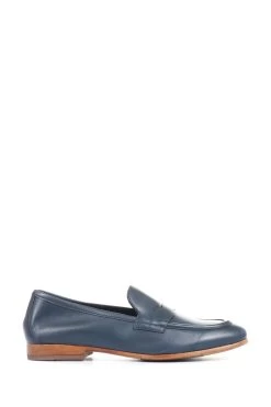 Jones Bootmaker Blue King Bird Leather Ladies Penny Loafers