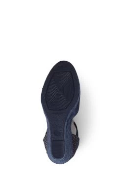 Jones Bootmaker Ladies Blue Arabella Leather Wedge Sandals -Boutique Fashion Shoe Store M27202s5