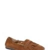 Jones Bootmaker Ladies Tan Brown Wren Suede Leather Fringe Loafers -Boutique Fashion Shoe Store M27205s3
