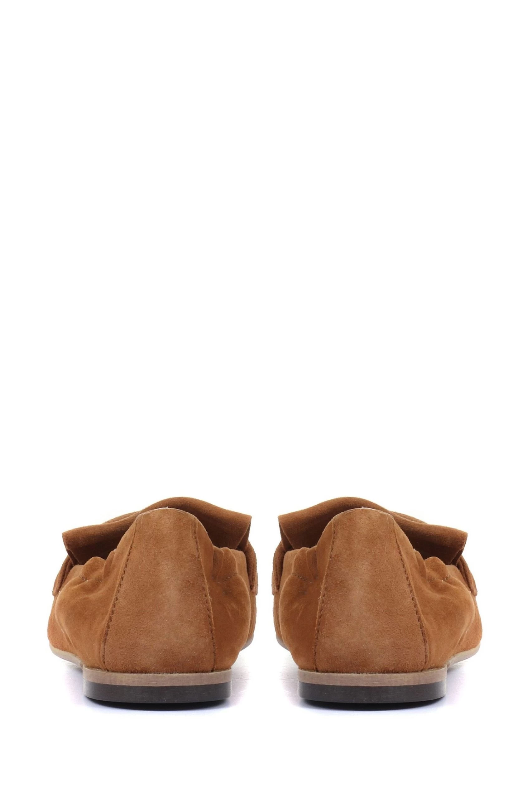 Jones Bootmaker Ladies Tan Brown Wren Suede Leather Fringe Loafers 4 Jones Bootmaker Ladies Tan Brown Wren Suede Leather Fringe Loafers - Image 2