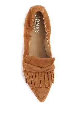 Jones Bootmaker Ladies Tan Brown Wren Suede Leather Fringe Loafers 8 Jones Bootmaker Ladies Tan Brown Wren Suede Leather Fringe Loafers -Boutique Fashion Shoe Store M27205s5