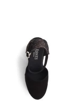 Jones Bootmaker Black Arabella Ladies Leather Wedge Sandals -Boutique Fashion Shoe Store M37083s4