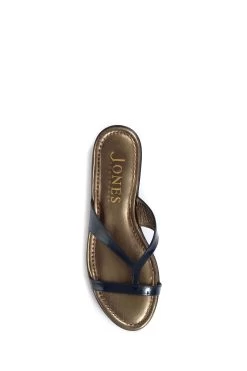 Jones Bootmaker Blue Klevina Ladies Leather Leopard Print Mule Sandals -Boutique Fashion Shoe Store M37806s4