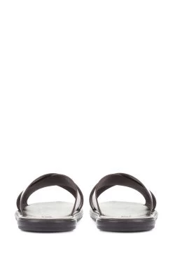 Jones Bootmaker Brown Eli Men's Leather Slider Sandals -Boutique Fashion Shoe Store M37817s4