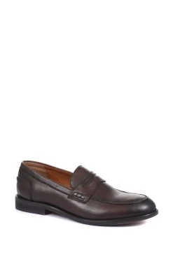 Jones Bootmaker Brown Raven Men's Leather Penny Loafers -Boutique Fashion Shoe Store M44492s2