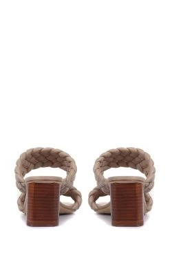 Jones Bootmaker Brown Monte Carlo Ladies Block Heeled Mules -Boutique Fashion Shoe Store M44501s3