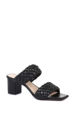 Jones Bootmaker Ladies Black Monte Carlo Block Heeled Mules -Boutique Fashion Shoe Store M44503s2