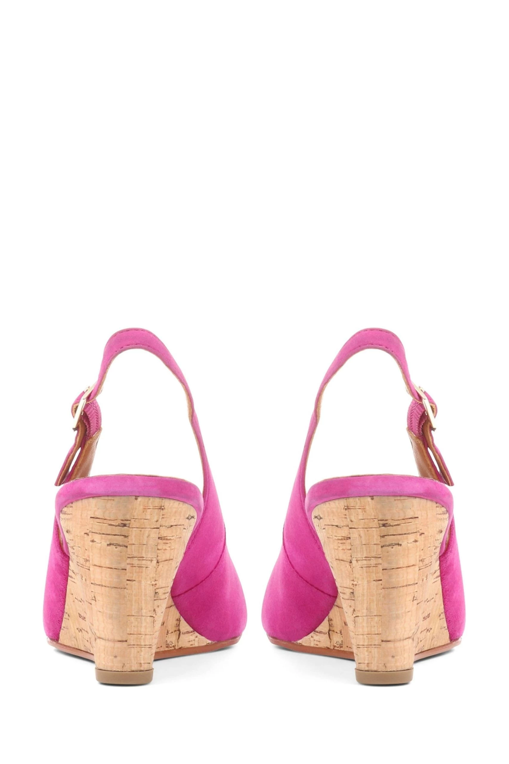 Jones Bootmaker Pink Zahra Leather Wedges 6 Jones Bootmaker Pink Zahra Leather Wedges - Image 4