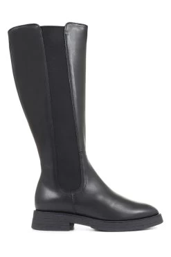 Jones Bootmaker Womens Black Darline Leather Knee High Boots