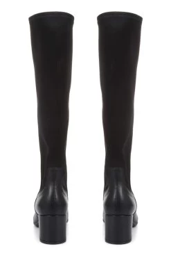 Jones Bootmaker Women's Black Bari Leather Knee-Boots -Boutique Fashion Shoe Store T46958s3