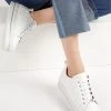 Jones Bootmaker Alexandrite Leather Quilted White Trainers -Boutique Fashion Shoe Store U12 224s