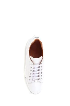 Jones Bootmaker Alexandrite Leather Quilted White Trainers -Boutique Fashion Shoe Store U12 224s5