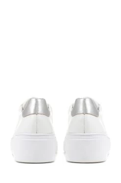 Jones Bootmaker Fernanda Laceless Leather White Trainers -Boutique Fashion Shoe Store U25930s4