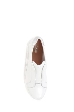 Jones Bootmaker Fernanda Laceless Leather White Trainers -Boutique Fashion Shoe Store U25930s5