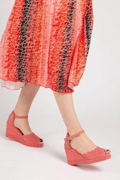 Jones Bootmaker Red Alejandra Espadrille Wedge Sandals