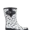 Jones Bootmaker Ladies White Madelaine Shoe Print Wellington Boots -Boutique Fashion Shoe Store U31470s