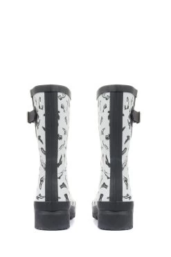 Jones Bootmaker Ladies White Madelaine Shoe Print Wellington Boots 9 Jones Bootmaker Ladies White Madelaine Shoe Print Wellington Boots -Boutique Fashion Shoe Store U31470s3