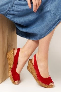 Jones Bootmaker Red Rosanna Slingback Wedges -Boutique Fashion Shoe Store U62517s2