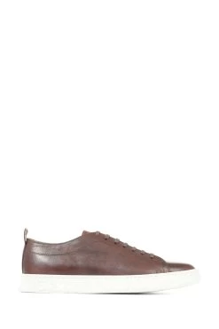 Jones Bootmaker Brown Southfields Lace-Up Leather Trainers