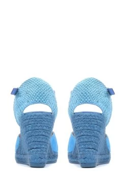 Jones Bootmaker Blue Arabella Wedge Sandals -Boutique Fashion Shoe Store U75251s3