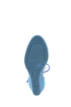 Jones Bootmaker Blue Arabella Wedge Sandals -Boutique Fashion Shoe Store U75251s5