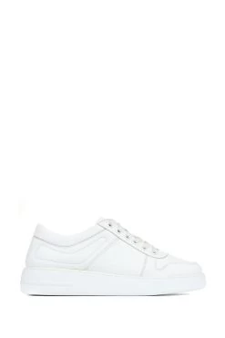 Boutique Fashion Shoe Store 53 Jones Bootmaker Alani White Leather Platform Trainers