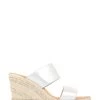 Jones Bootmaker Silver Amabelle Wedge Mule Sandals -Boutique Fashion Shoe Store U76429s