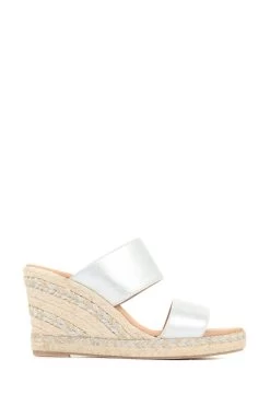 Jones Bootmaker Silver Amabelle Wedge Mule Sandals