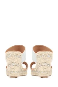 Jones Bootmaker Silver Amabelle Wedge Mule Sandals -Boutique Fashion Shoe Store U76429s3